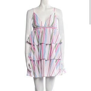 Hill House Multi-Stripe Pink Tiered Sundress